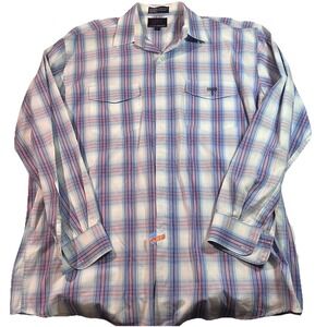 Lucchese‎ 1883 Oxford Shirt Mens Large Multi Plaid L/S Button Western Cowboy